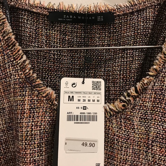 NWT Zara Woman Tweed Knit Tank Top medium - Picture 7 of 7